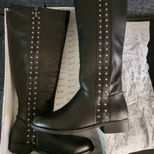 Knee high studded boots